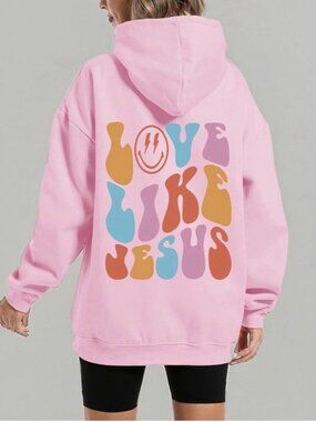 Love Like Jesus Size Medium Pink Hoodie, New Without Tag